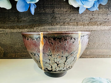 Kintsugi Bowl, Dragon Scale Japanese Teacup, Handmade Home Decor, Minimalist, Wedding Gift, Summer Gifts, Kintsugi Kit